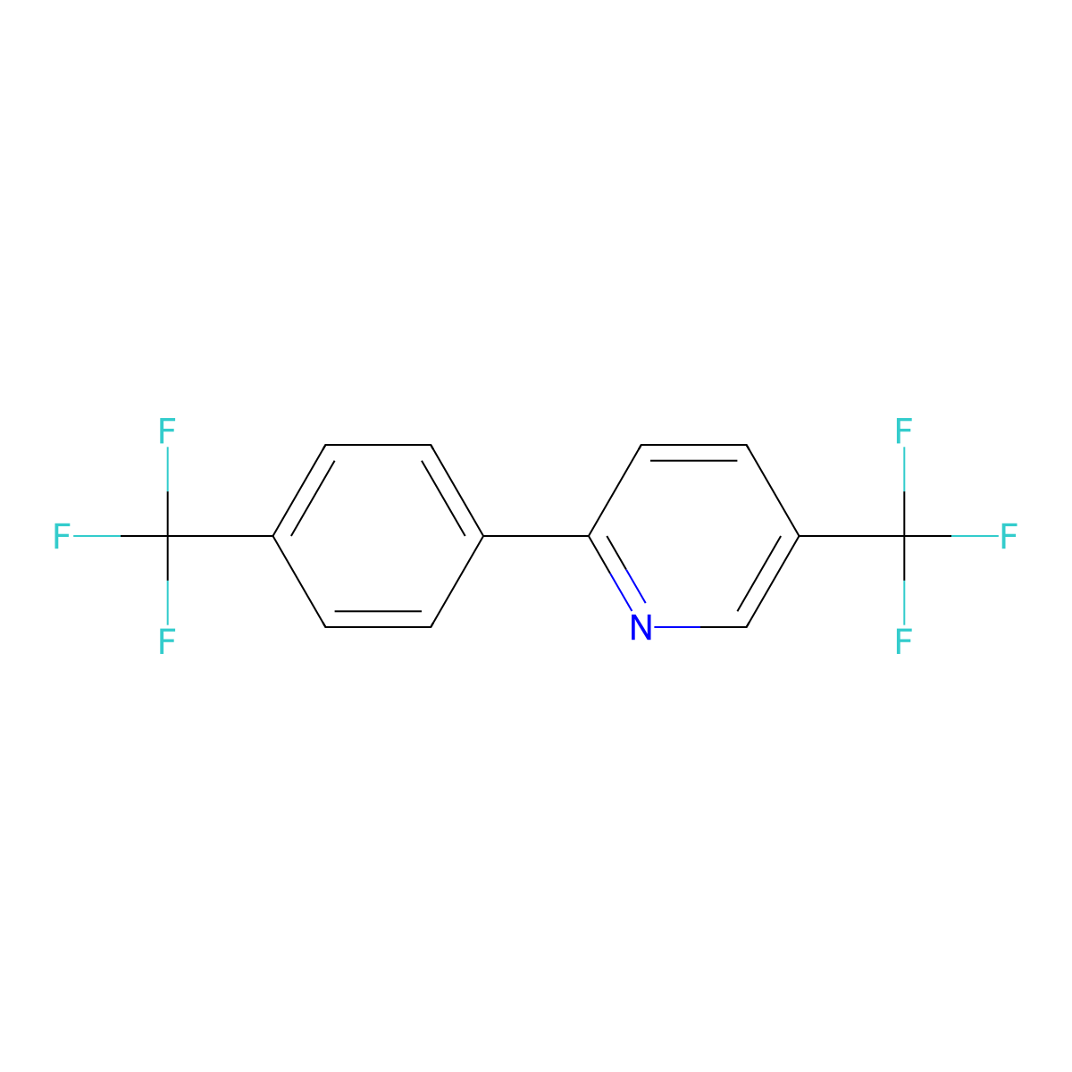 2-[4-(Trifluoromethyl)phenyl]-5-(trifluoromethyl)pyridine molecular structure, CAS 1261738-79-7