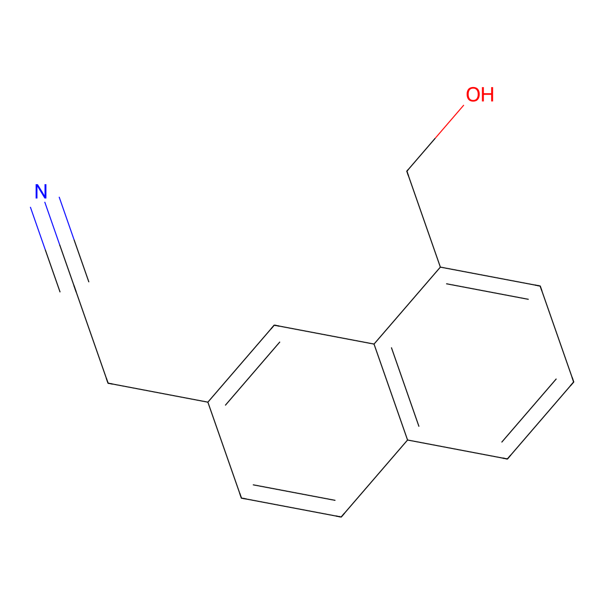 2-[8-(Hydroxymethyl)naphthalen-2-yl]acetonitrile molecular structure, CAS 1261739-08-5