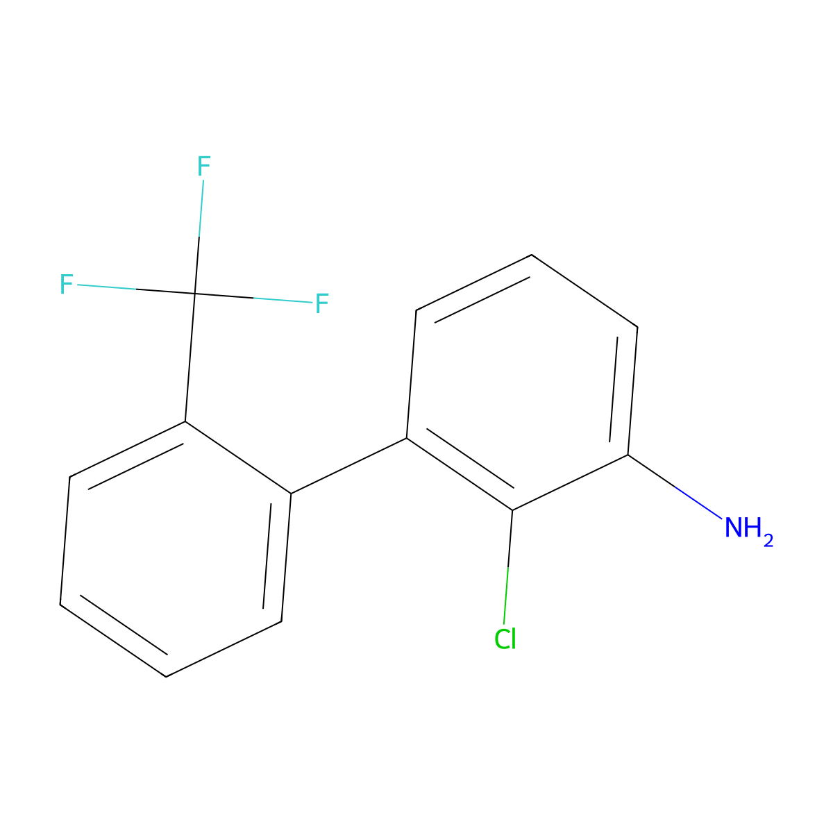 2-Chloro-2'-(trifluoromethyl)biphenyl-3-amine molecular structure, CAS 1261739-69-8