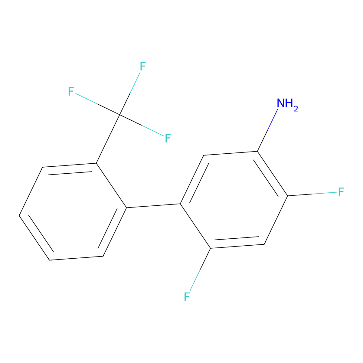 4,6-Difluoro-2'-(trifluoromethyl)-[1,1'-biphenyl]-3-amine molecular structure, CAS 1261739-75-6