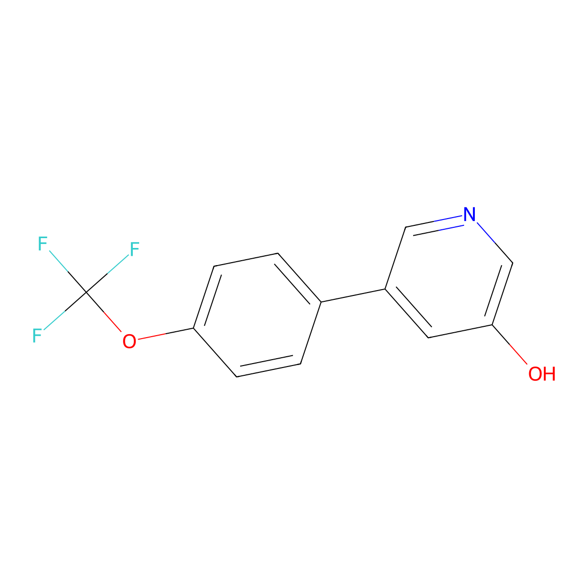 5-[4-(Trifluoromethoxy)phenyl]pyridin-3-ol molecular structure, CAS 1261740-33-3