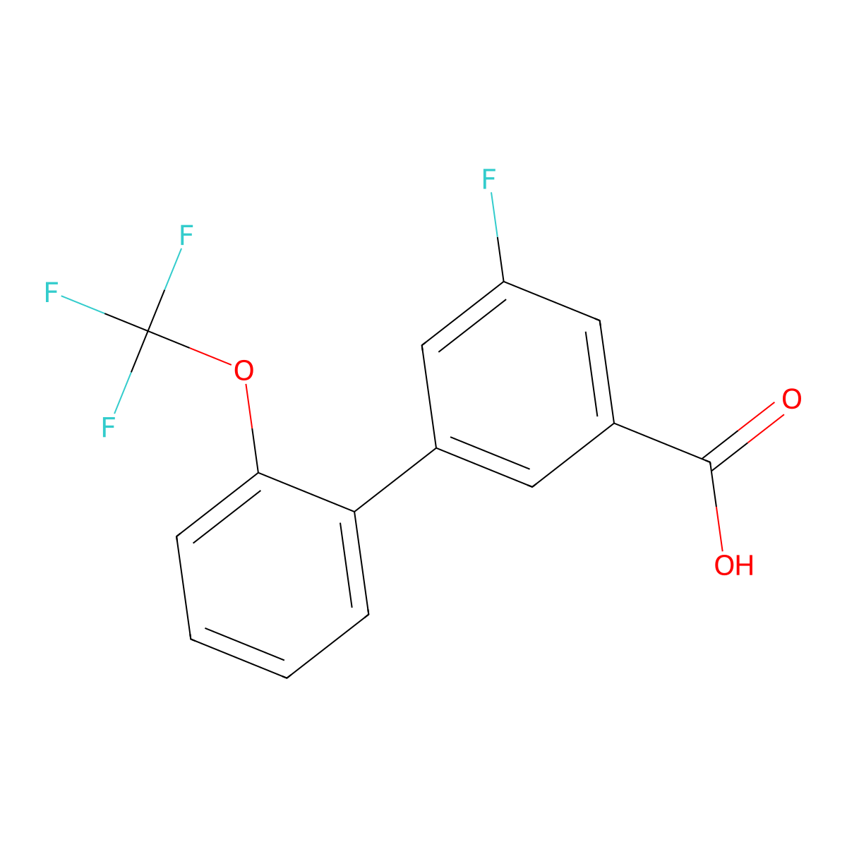 3-Fluoro-5-[2-(trifluoromethoxy)phenyl]benzoic acid molecular structure, CAS 1261740-57-1