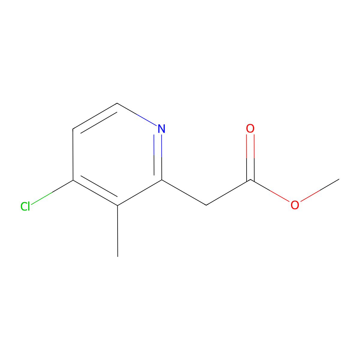 Methyl2-(4-chloro-3-methylpyridin-2-yl)acetate molecular structure, CAS 1261740-61-7