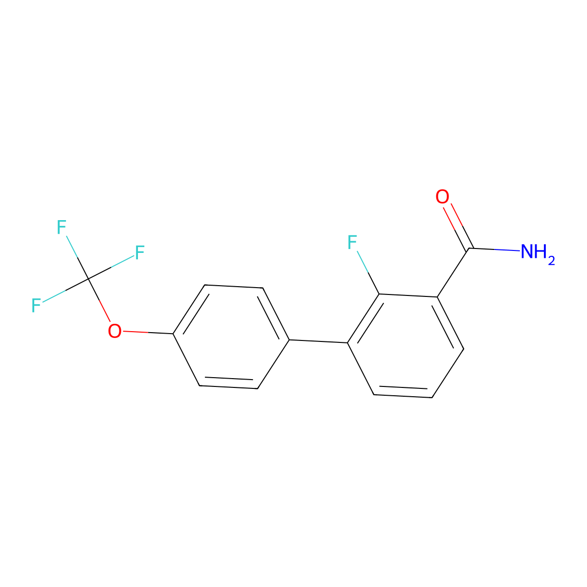2-Fluoro-3-[4-(trifluoromethoxy)phenyl]benzamide molecular structure, CAS 1261740-62-8