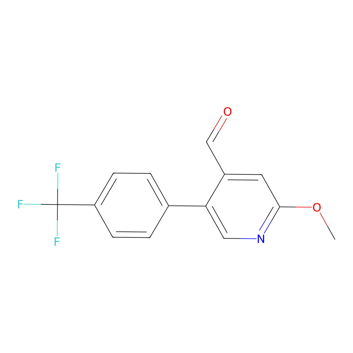 2-Methoxy-5-(4-(trifluoromethyl)phenyl)isonicotinaldehyde molecular structure, CAS 1261740-97-9