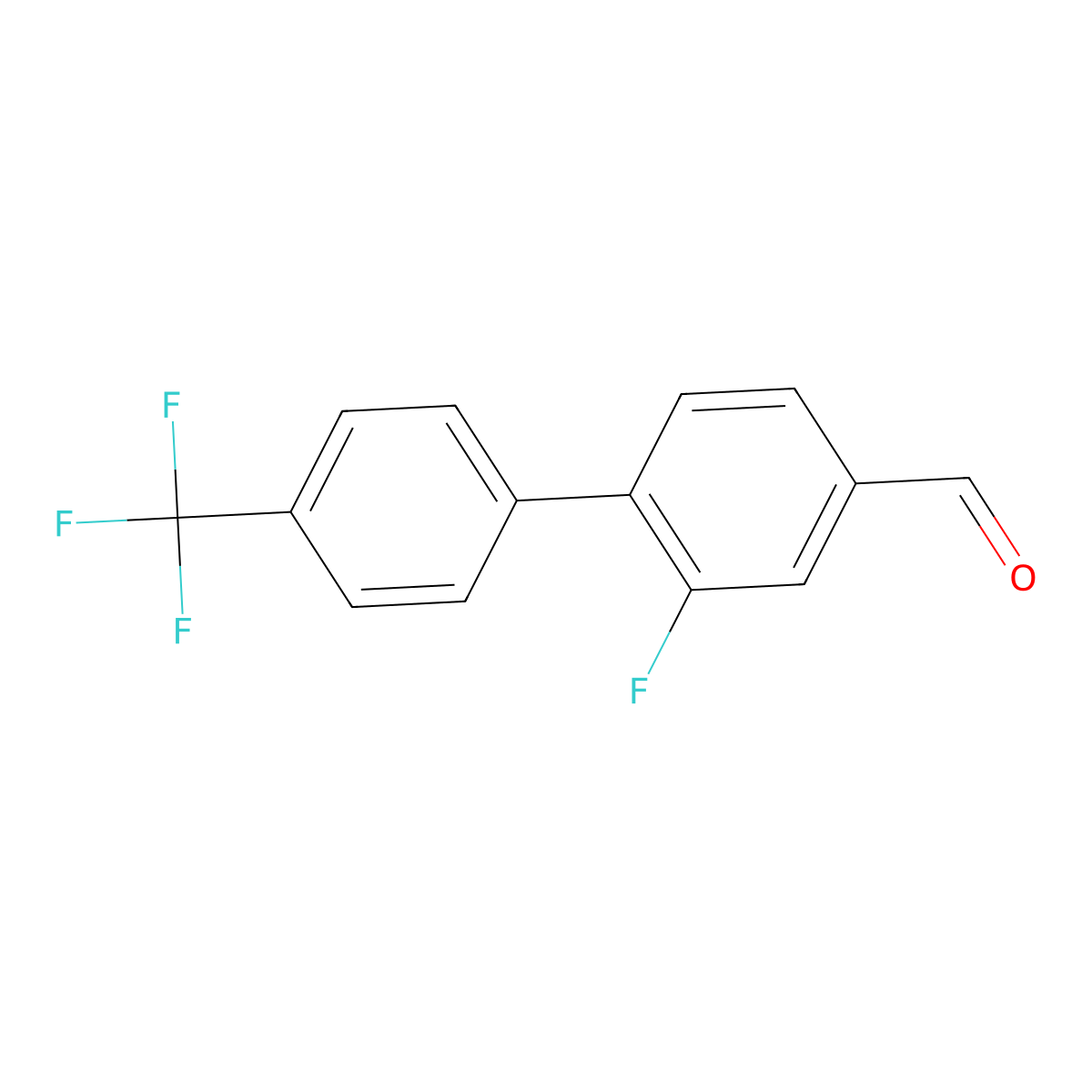 2-Fluoro-4'-(trifluoromethyl)biphenyl-4-carbaldehyde molecular structure, CAS 1261741-33-6