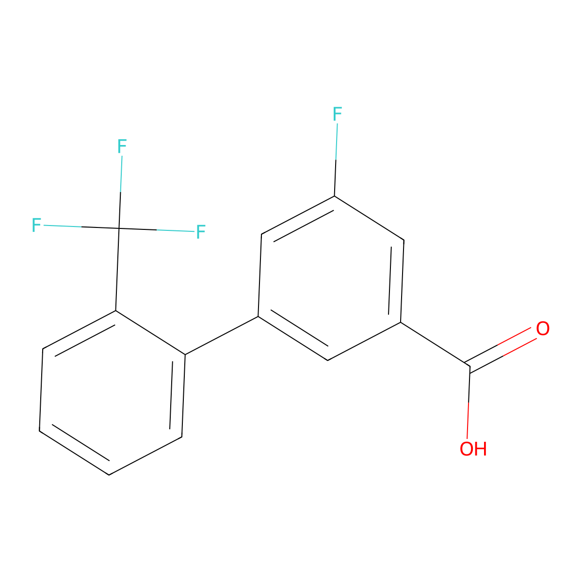 5-Fluoro-3-(2-trifluoromethylphenyl)benzoic acid molecular structure, CAS 1261741-41-6