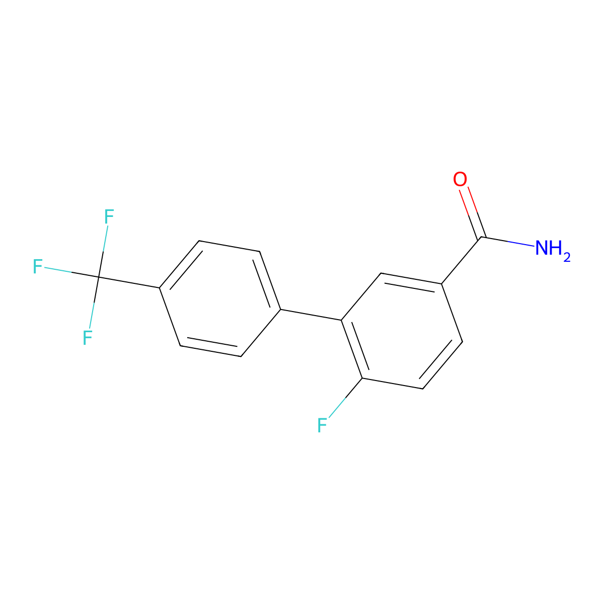 6-Fluoro-4'-(trifluoromethyl)-[1,1'-biphenyl]-3-carboxamide molecular structure, CAS 1261741-51-8