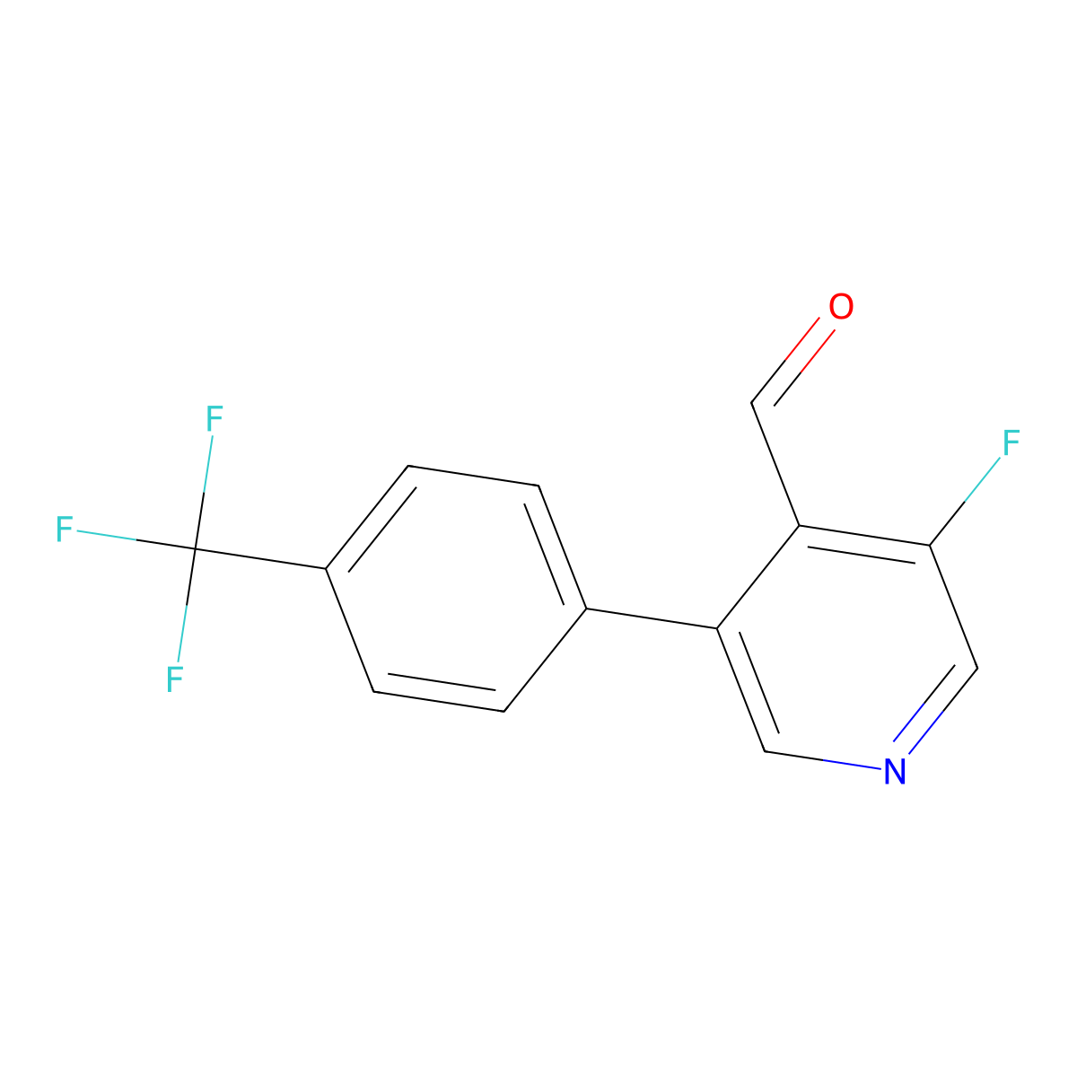 3-Fluoro-5-(4-(trifluoromethyl)phenyl)isonicotinaldehyde molecular structure, CAS 1261741-76-7