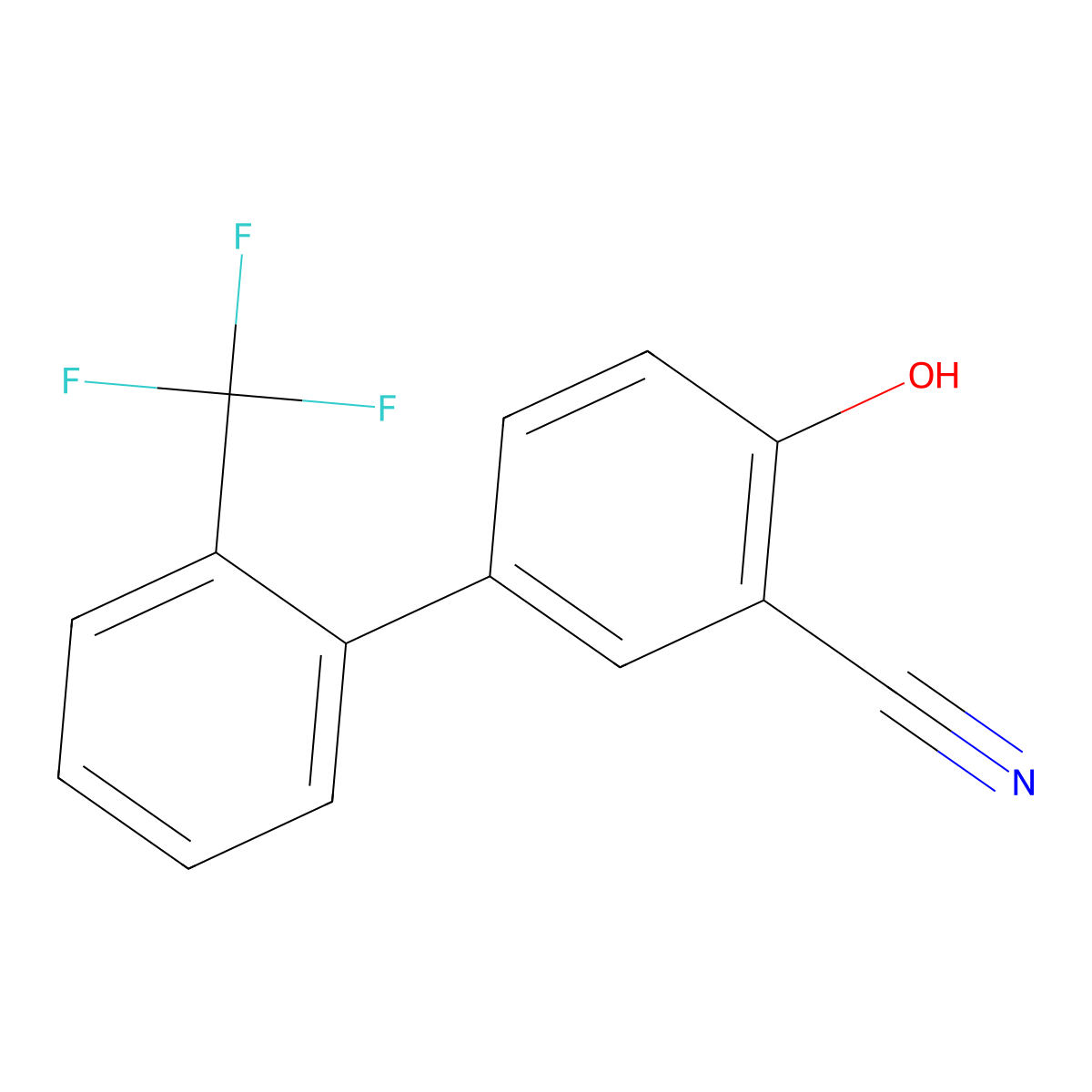 2-Cyano-4-(2-trifluoromethylphenyl)phenol molecular structure, CAS 1261741-85-8