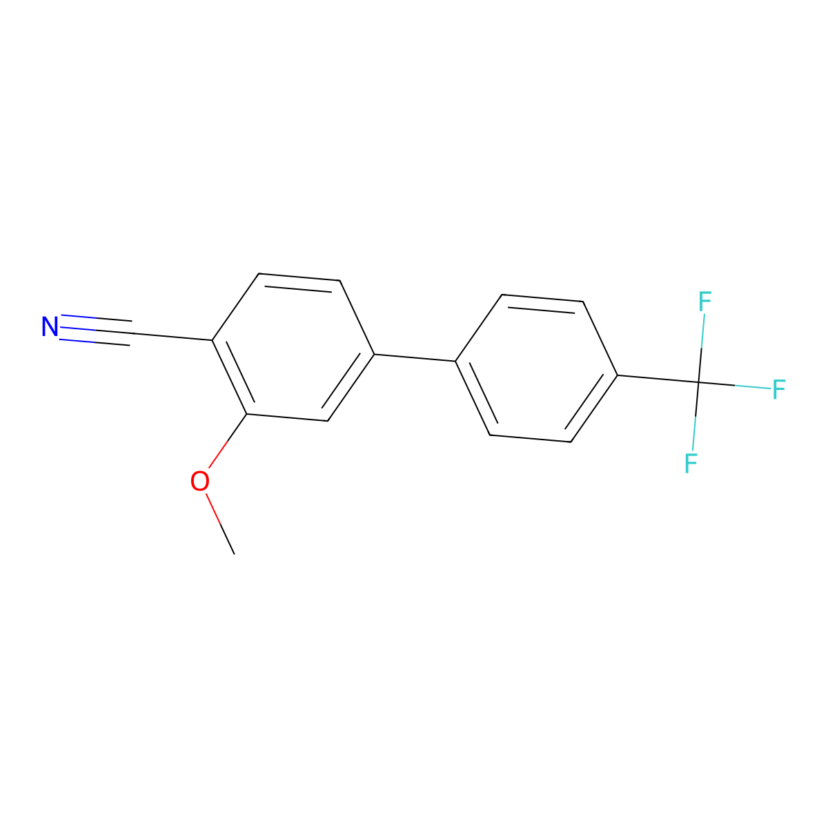 3-Methoxy-4'-(trifluoromethyl)biphenyl-4-carbonitrile molecular structure, CAS 1261742-02-2