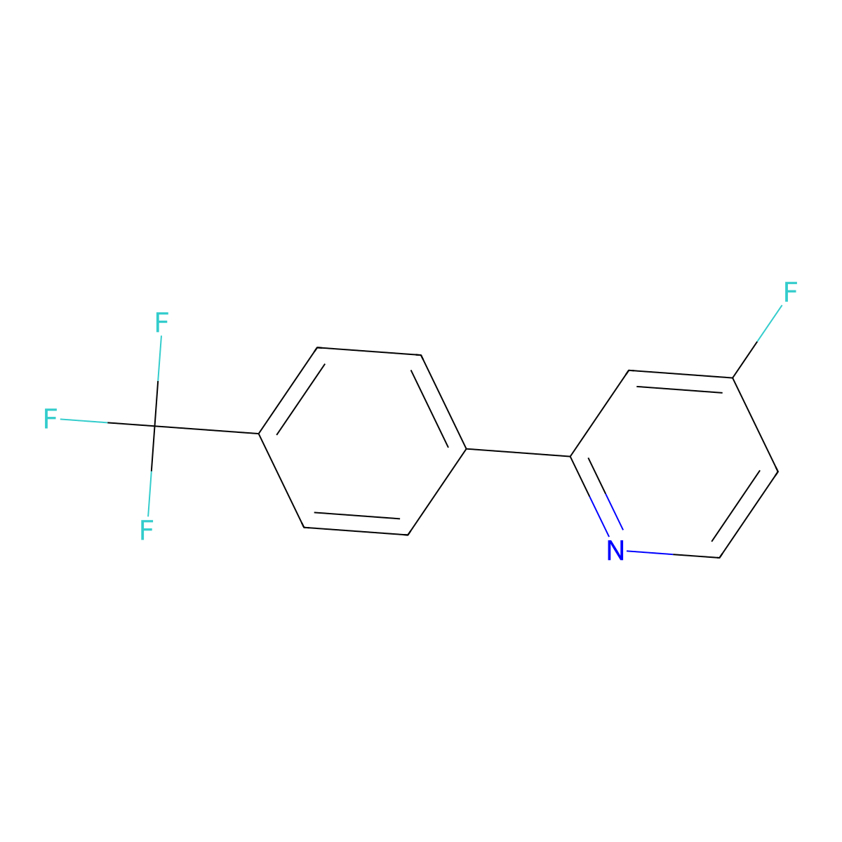 4-Fluoro-2-(4-trifluoromethylphenyl)pyridine molecular structure, CAS 1261742-10-2