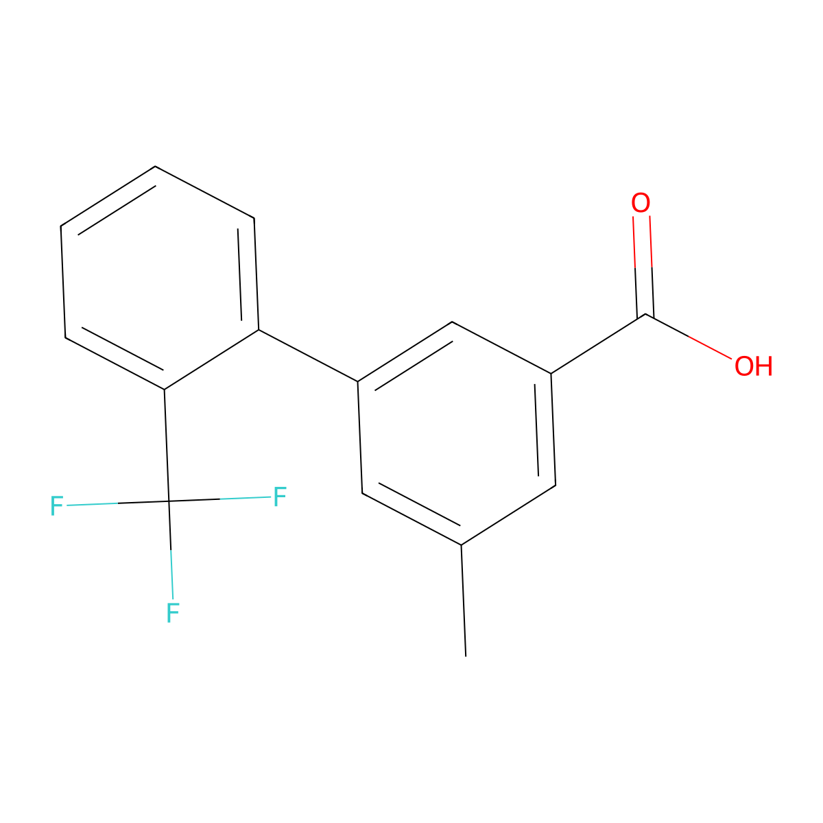 5-Methyl-2'-(trifluoromethyl)-[1,1'-biphenyl]-3-carboxylic acid molecular structure, CAS 1261742-12-4