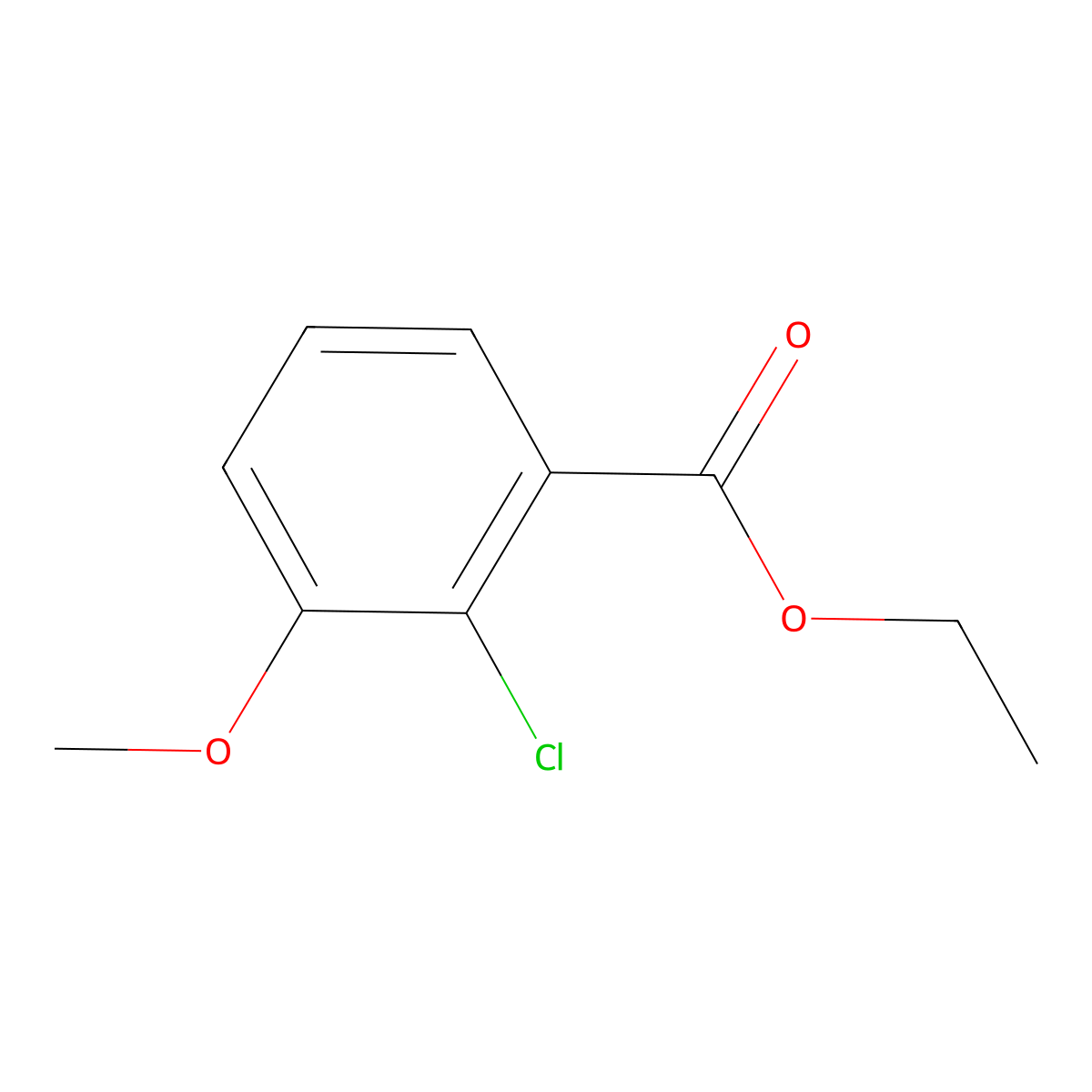 Ethyl 2-chloro-3-methoxybenzoate molecular structure, CAS 1261743-55-8