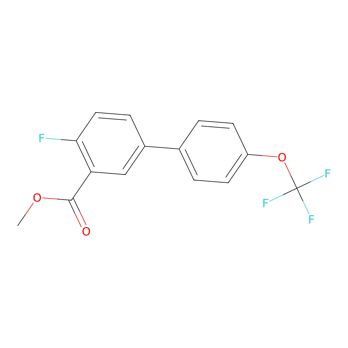4-Fluoro-4'-(trifluoromethoxy)biphenyl-3-carboxylic acid methyl ester molecular structure, CAS 1261744-05-1