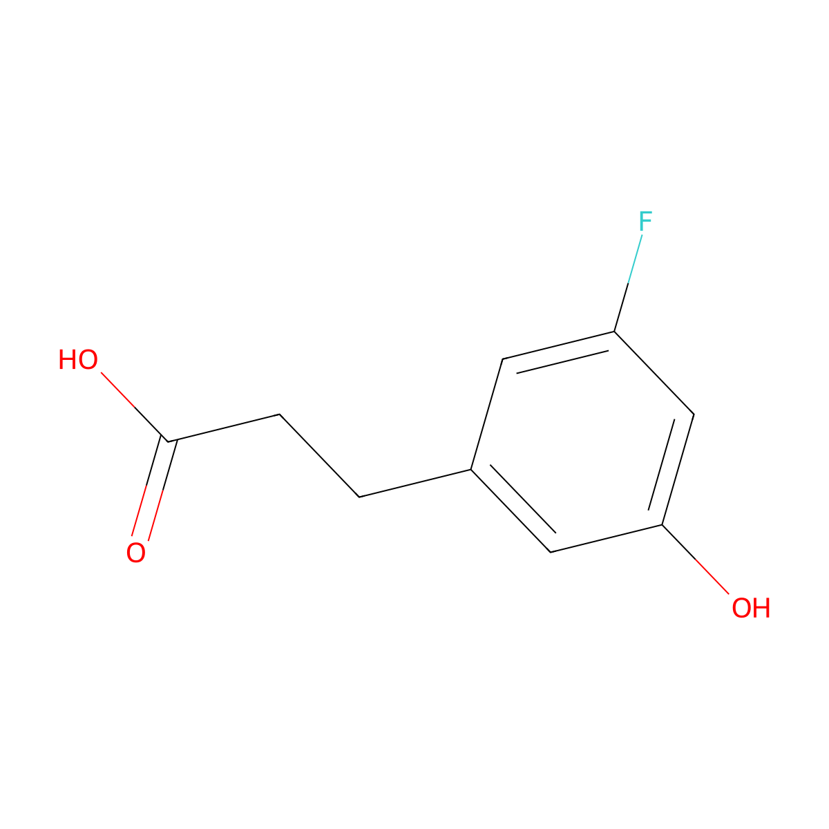 3-(3-Fluoro-5-hydroxyphenyl)propanoic acid molecular structure, CAS 1261744-47-1