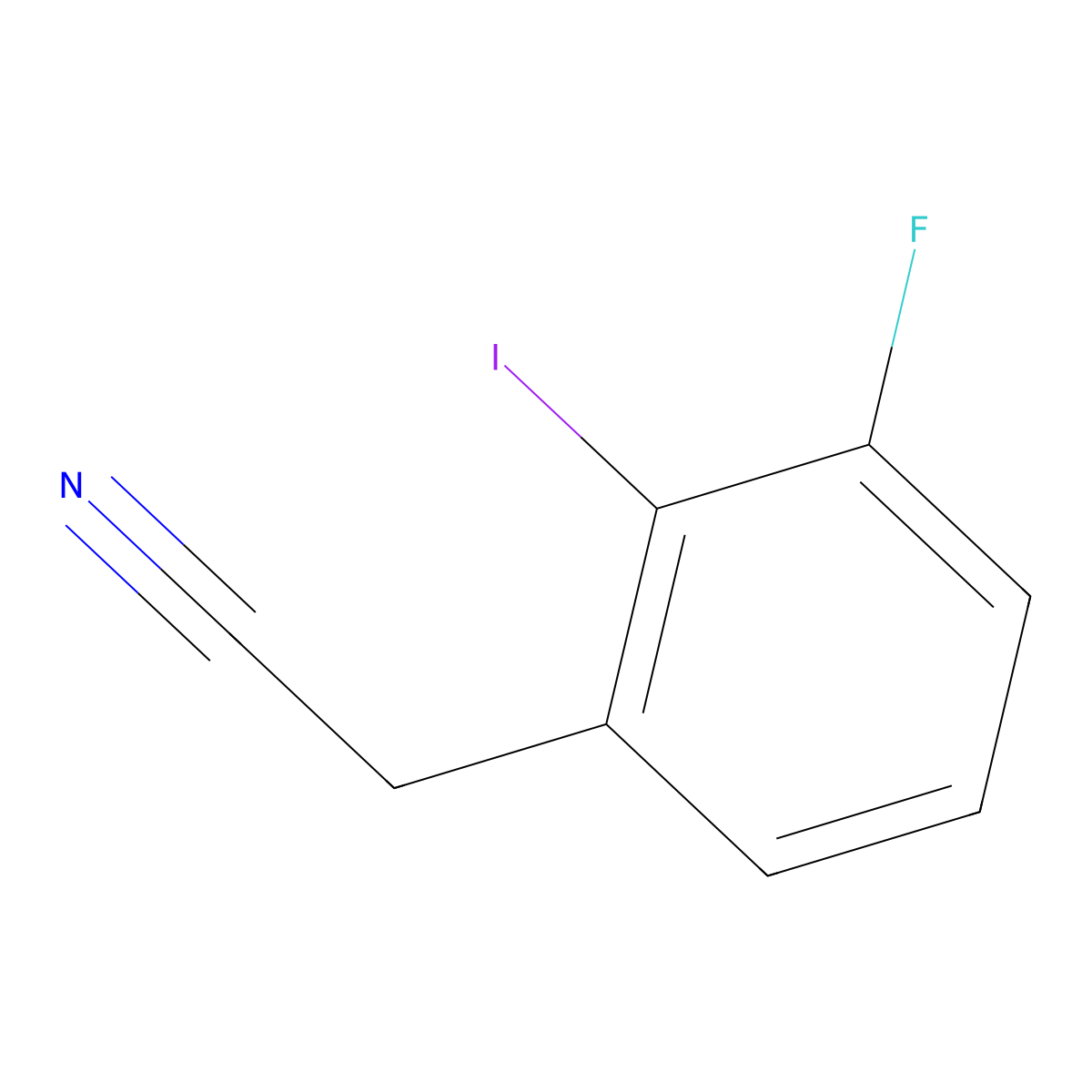 2-(3-Fluoro-2-iodophenyl)acetonitrile molecular structure, CAS 1261744-72-2