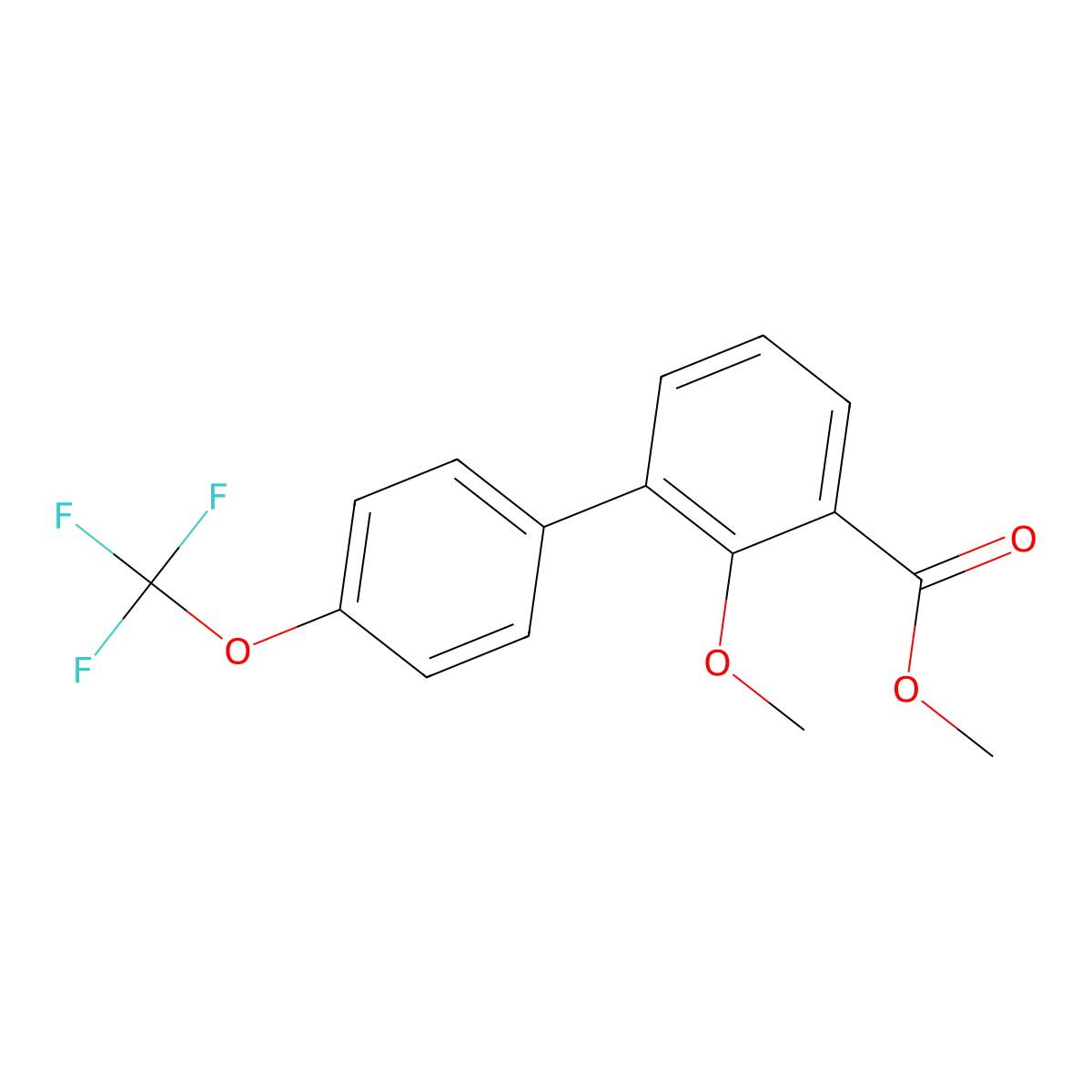Methyl 2-methoxy-4'-(trifluoromethoxy)[1,1'-biphenyl]-3-carboxylate molecular structure, CAS 1261744-73-3