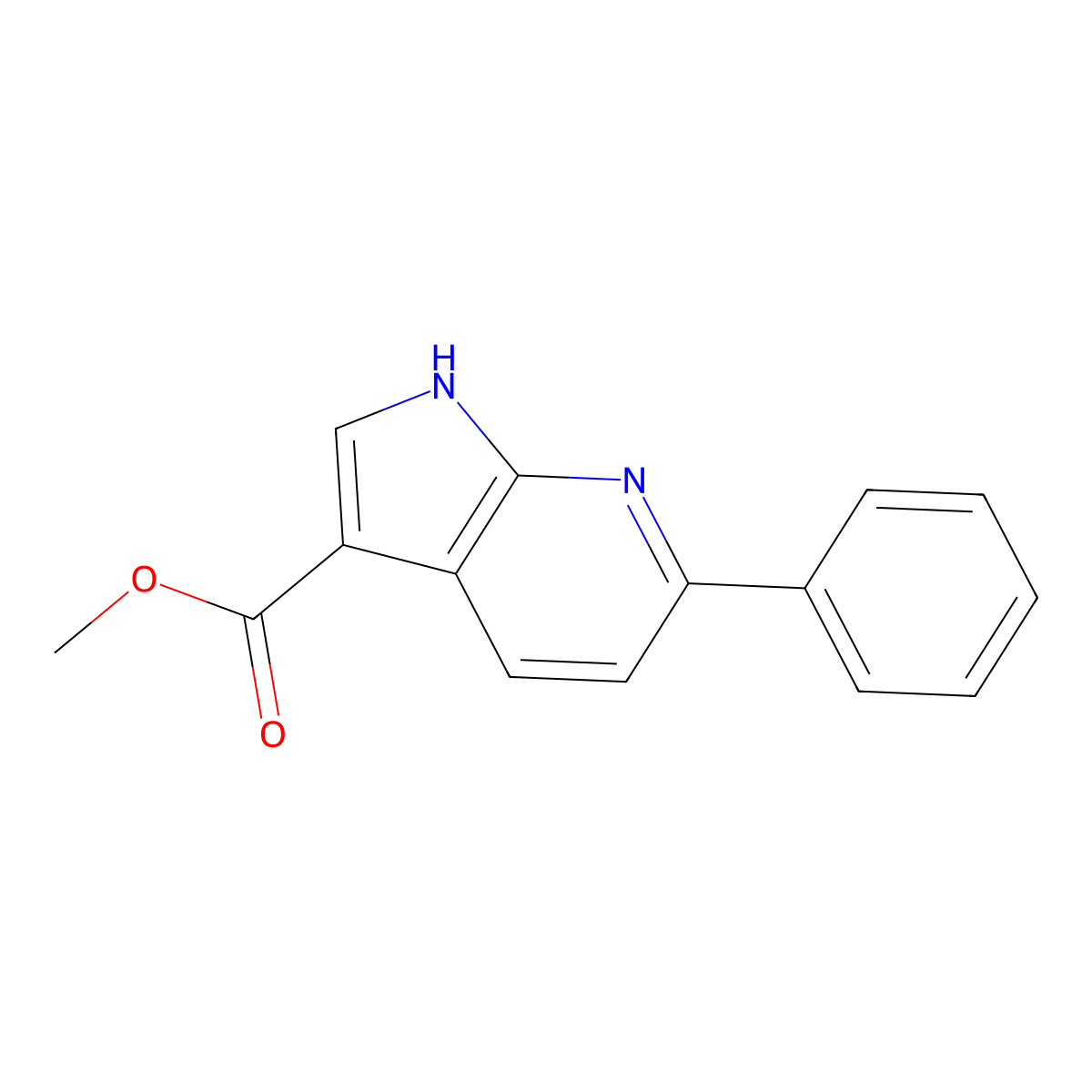 6-Phenyl-7-azaindole-3-carboxylic acid methyl ester molecular structure, CAS 1261744-89-1