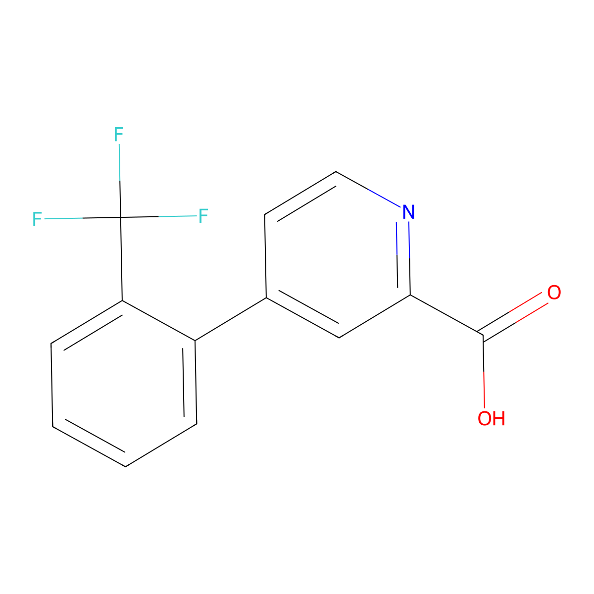 4-(2-(Trifluoromethyl)phenyl)picolinic acid molecular structure, CAS 1261745-31-6