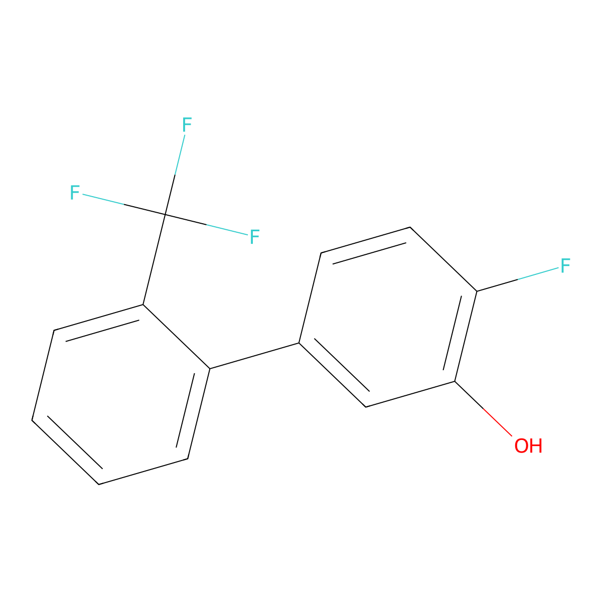 2-Fluoro-5-(2-trifluoromethylphenyl)phenol molecular structure, CAS 1261745-34-9