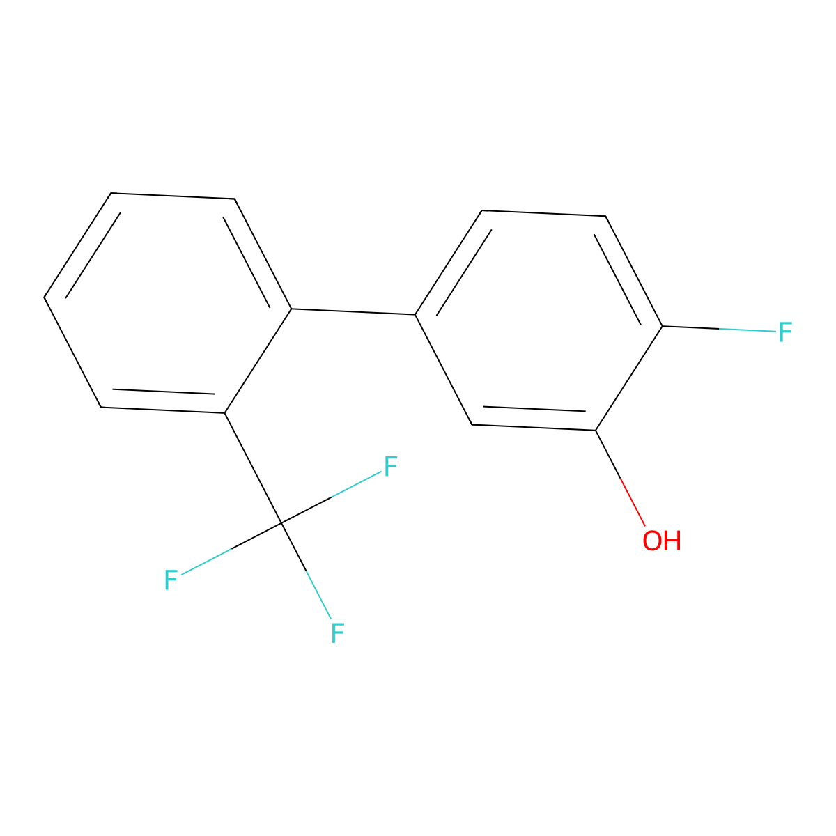 2-Fluoro-5-(2-trifluoromethylphenyl)phenol molecular structure, CAS 1261745-34-9