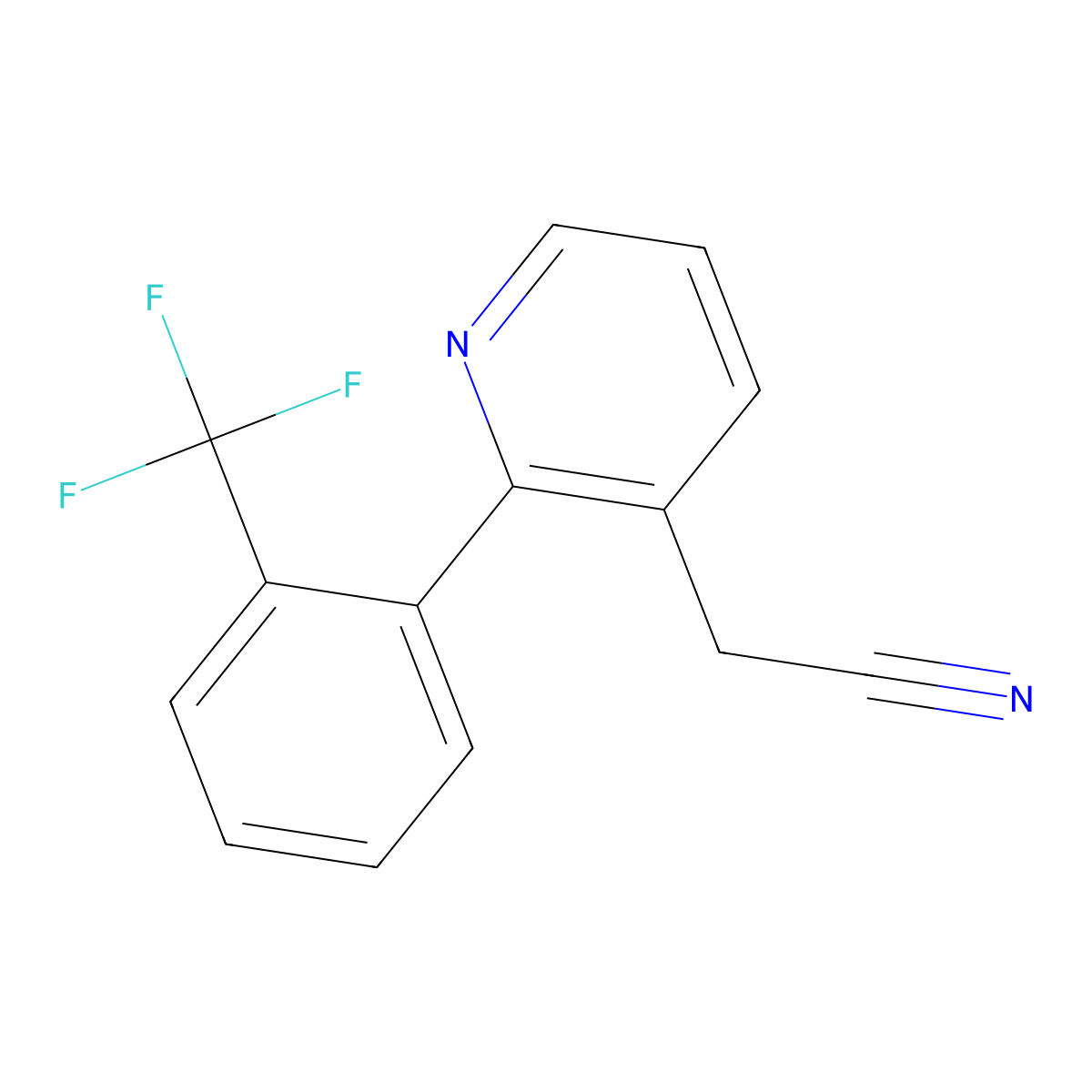 2-(2-(Trifluoromethyl)phenyl)pyridine-3-acetonitrile molecular structure, CAS 1261745-37-2