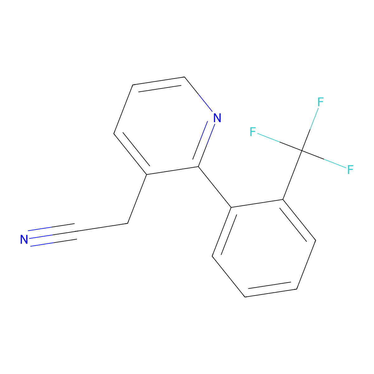 2-(2-(Trifluoromethyl)phenyl)pyridine-3-acetonitrile molecular structure, CAS 1261745-37-2