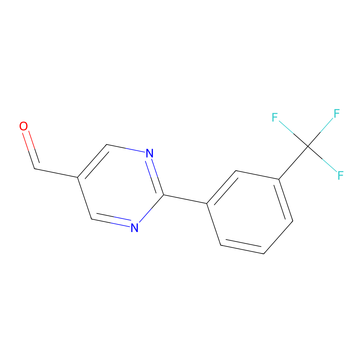 2-(3-(Trifluoromethyl)phenyl)pyrimidine-5-carboxaldehyde molecular structure, CAS 1261745-47-4