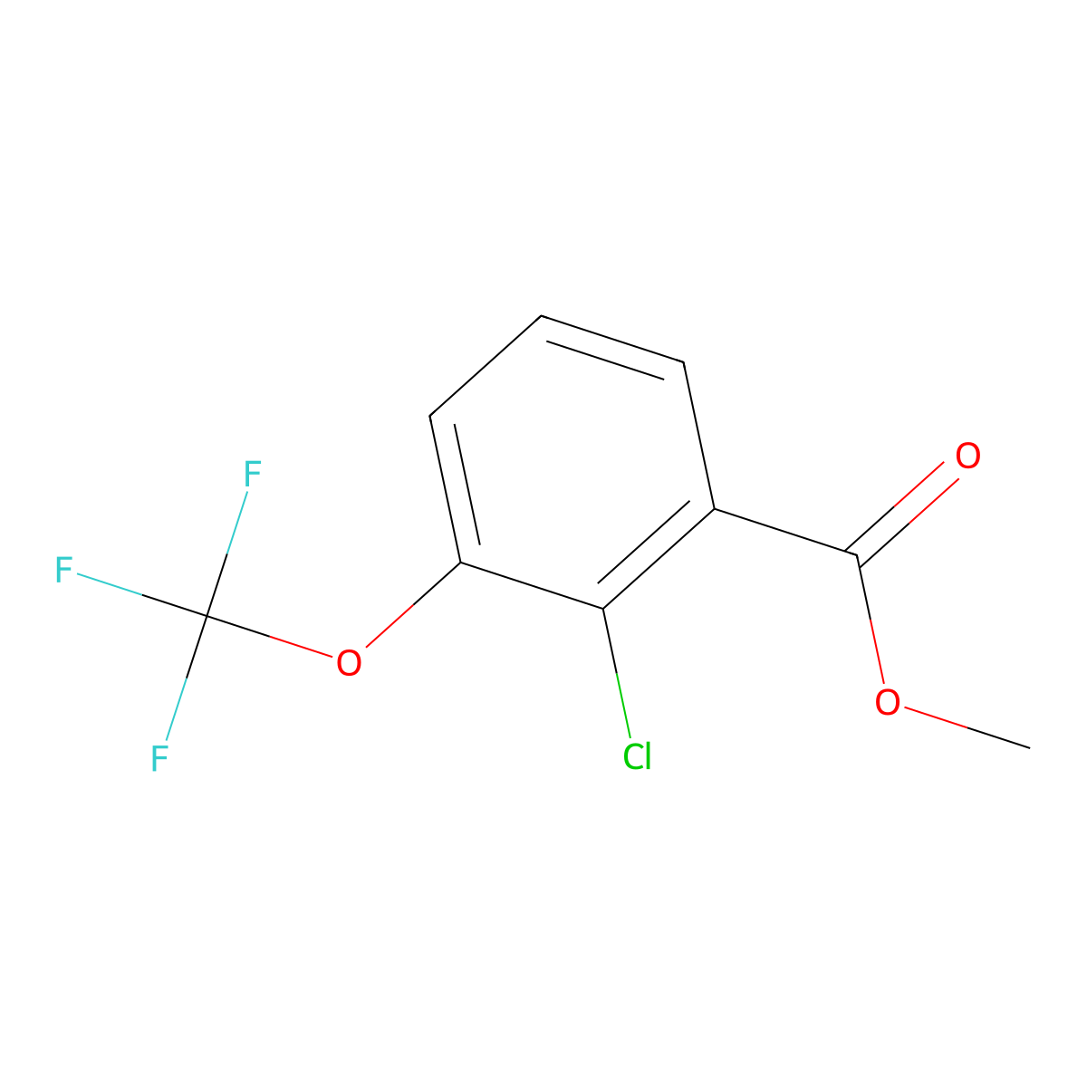 Methyl 2-chloro-3-(trifluoromethoxy)benzoate molecular structure, CAS 1261745-68-9