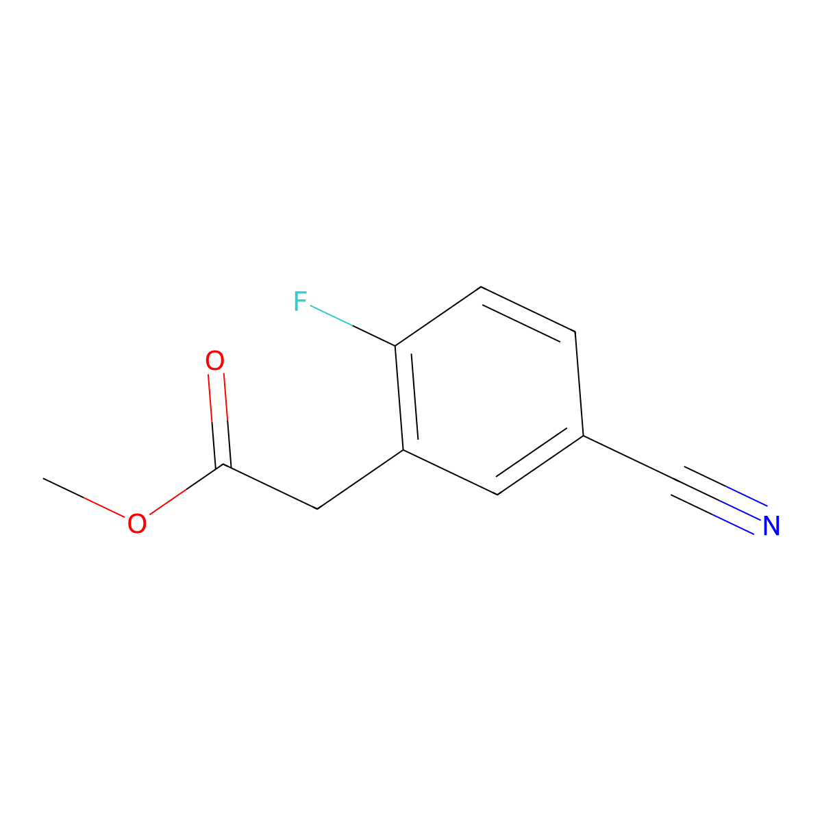 Methyl 5-cyano-2-fluorophenylacetate molecular structure, CAS 1261745-86-1