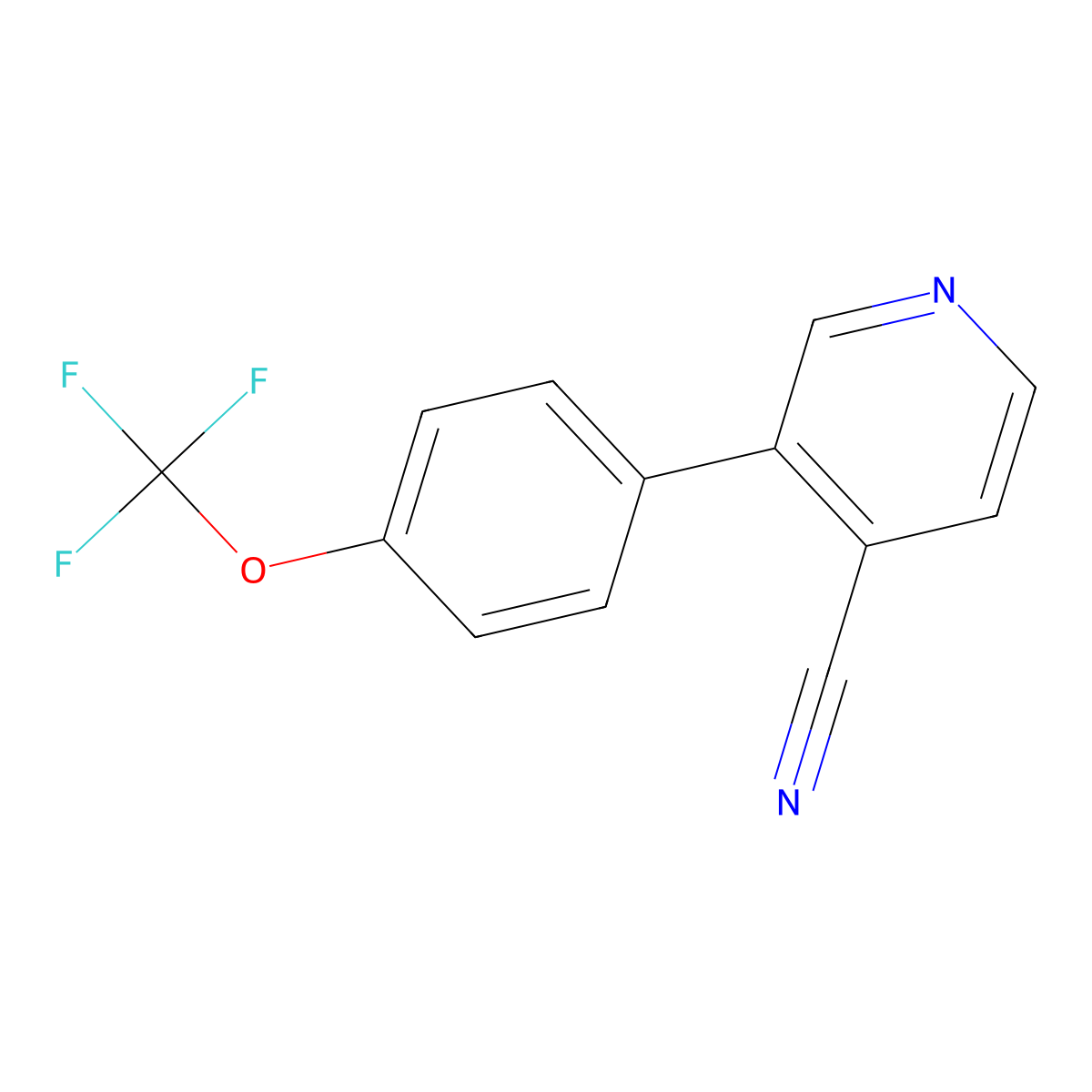 3-(4-(Trifluoromethoxy)phenyl)isonicotinonitrile molecular structure, CAS 1261746-30-8