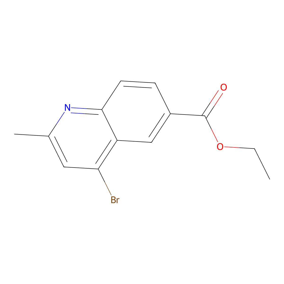 Ethyl 4-bromo-2-methylquinoline-6-carboxylate molecular structure, CAS 1261746-86-4