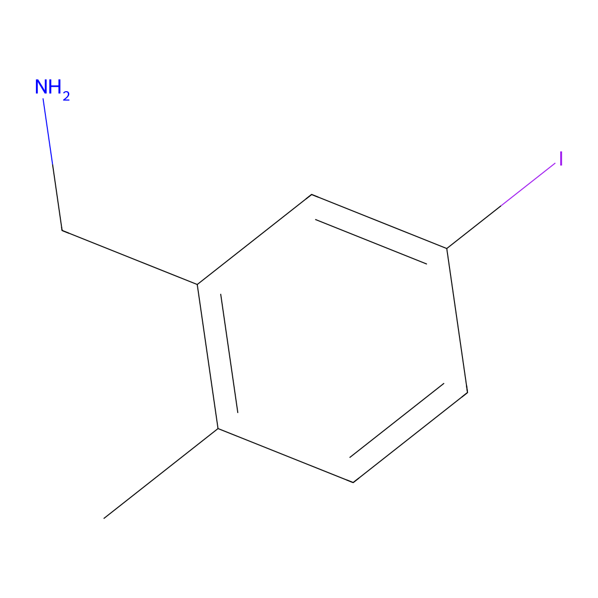 (5-Iodo-2-methylphenyl)methanamine molecular structure, CAS 1261747-56-1