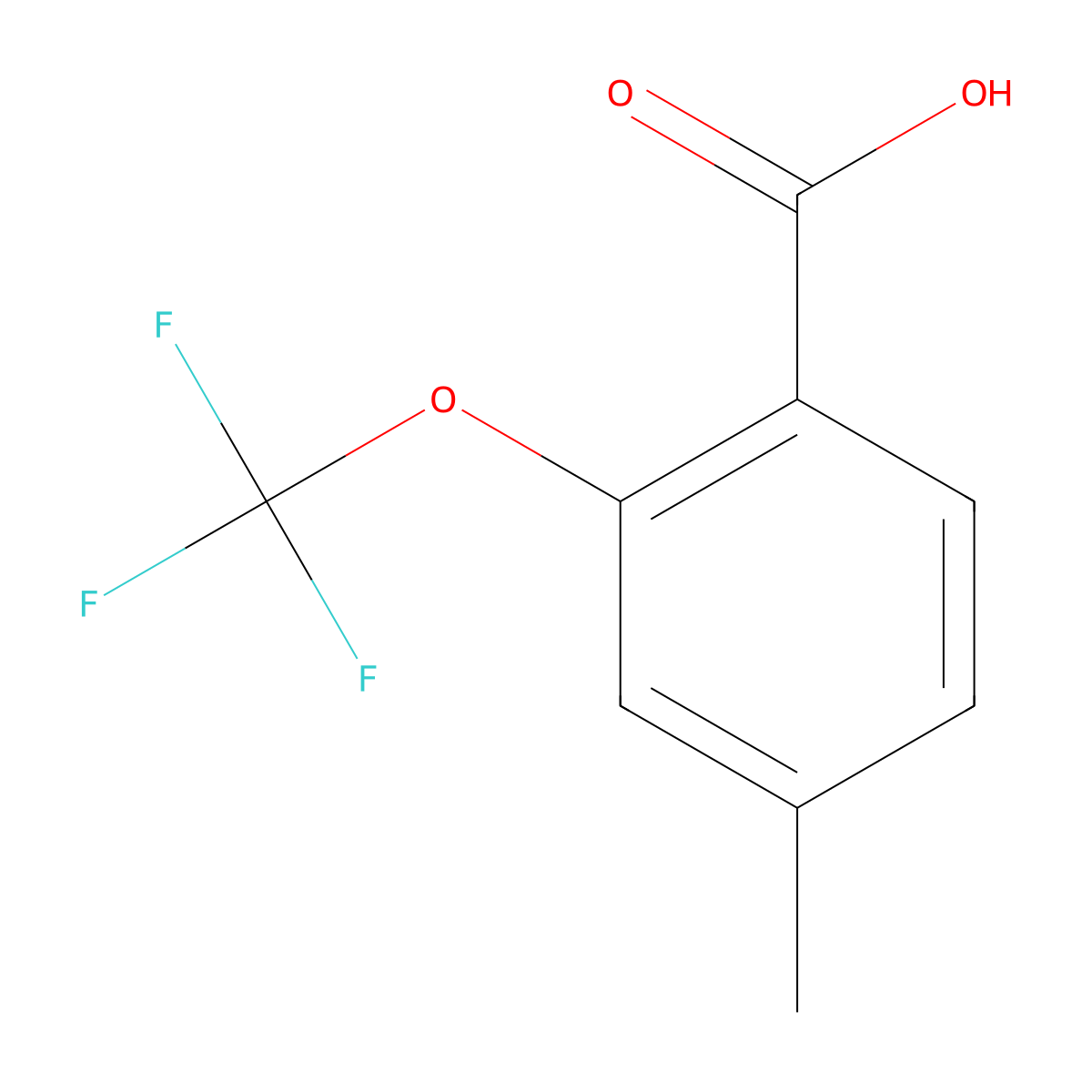 4-Methyl-2-(trifluoromethoxy)benzoic acid molecular structure, CAS 1261747-62-9