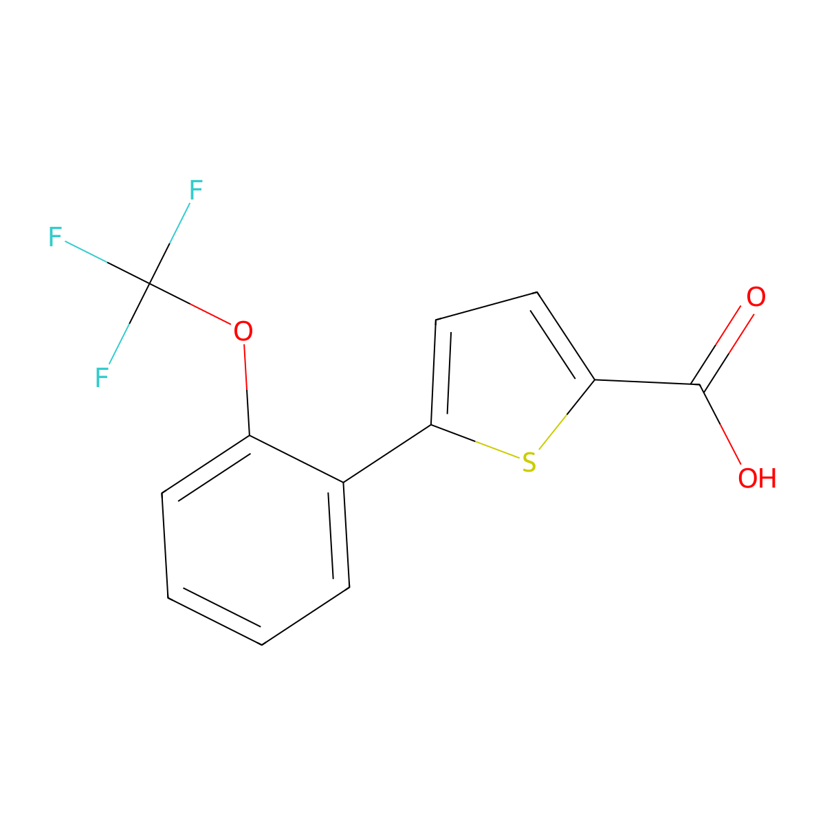 5-(2-(Trifluoromethoxy)phenyl)thiophene-2-carboxylic acid molecular structure, CAS 1261747-70-9