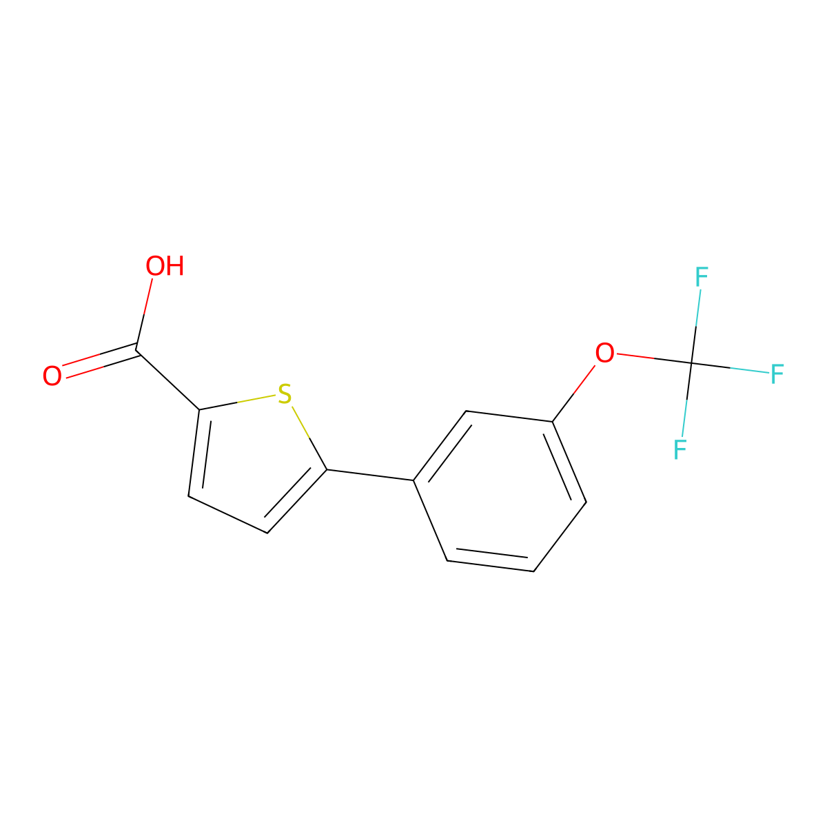 5-[3-(Trifluoromethoxy)phenyl]thiophene-2-carboxylic acid molecular structure, CAS 1261747-75-4