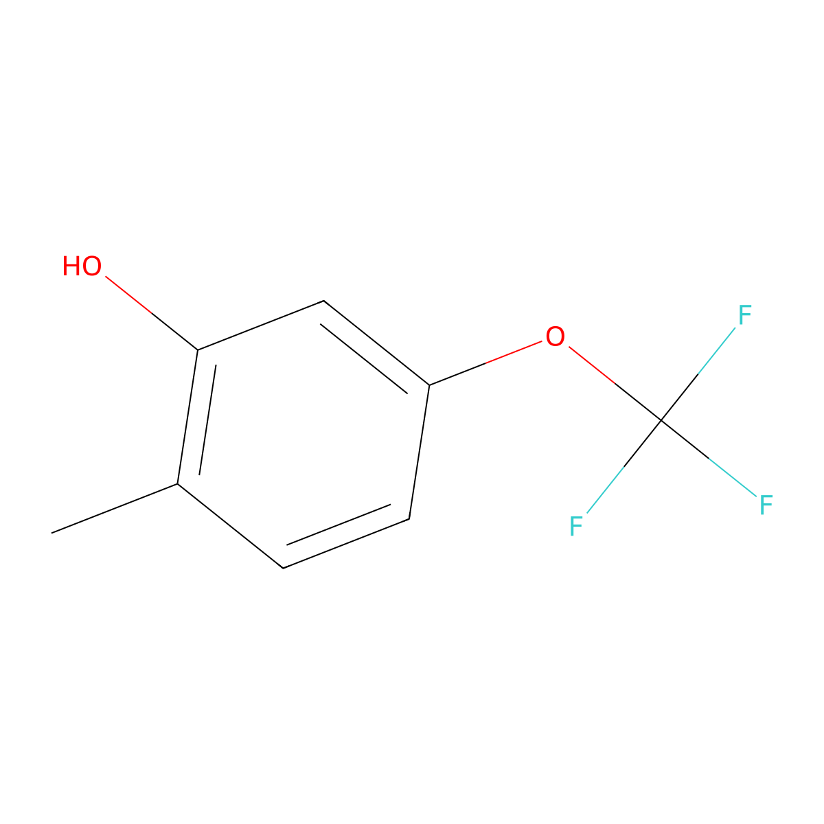 2-Methyl-5-(trifluoromethoxy)phenol molecular structure, CAS 1261747-88-9