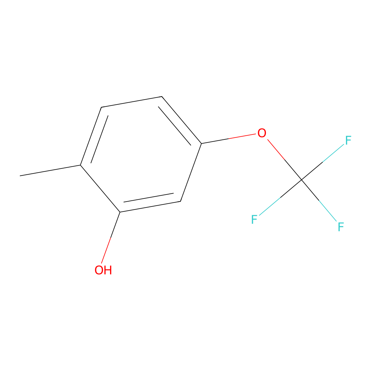 2-Methyl-5-(trifluoromethoxy)phenol molecular structure, CAS 1261747-88-9