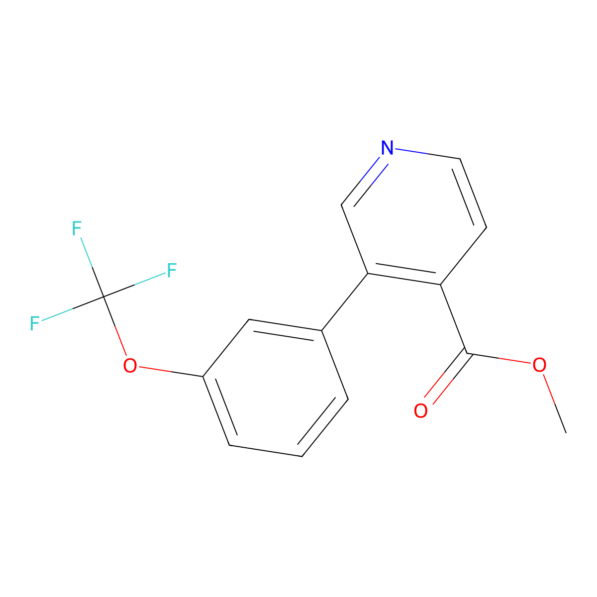 Methyl 3-(3-(trifluoromethoxy)phenyl)isonicotinate molecular structure, CAS 1261749-20-5