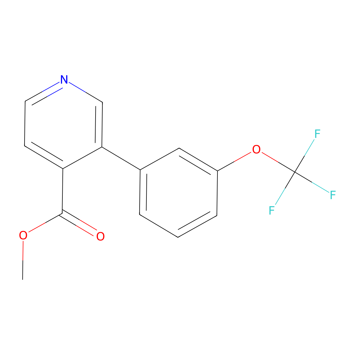 Methyl 3-(3-(trifluoromethoxy)phenyl)isonicotinate molecular structure, CAS 1261749-20-5
