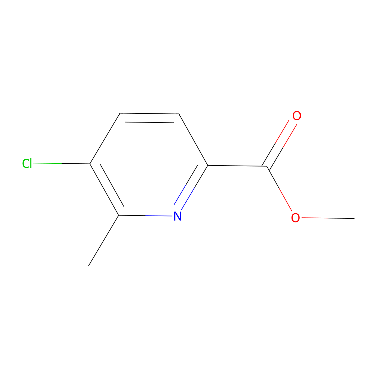 Methyl 5-chloro-6-methylpicolinate molecular structure, CAS 1261749-95-4