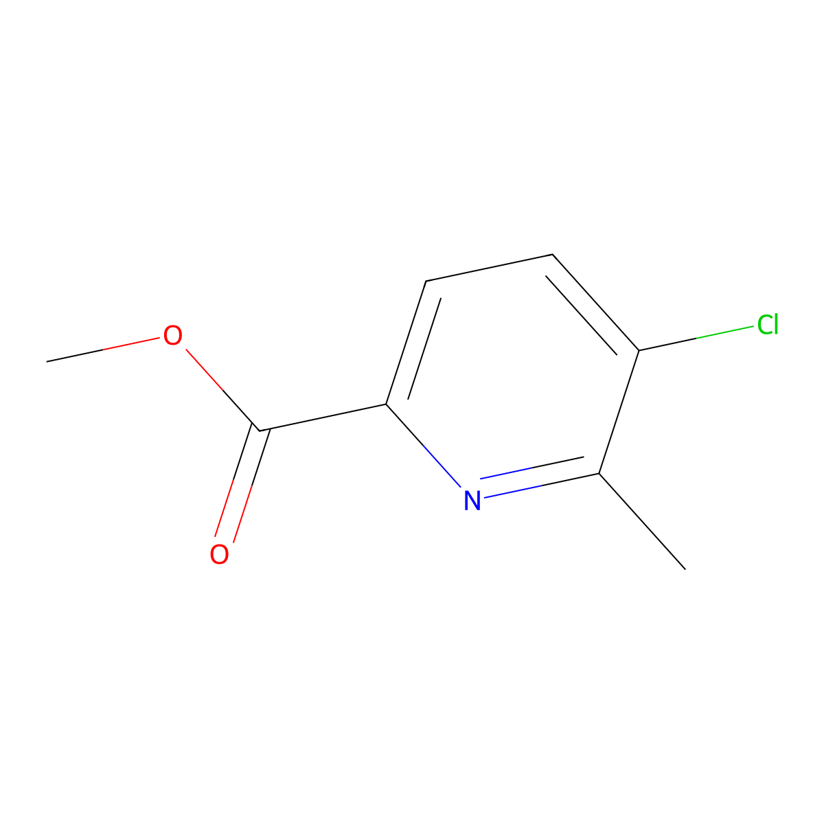 Methyl 5-chloro-6-methylpicolinate molecular structure, CAS 1261749-95-4