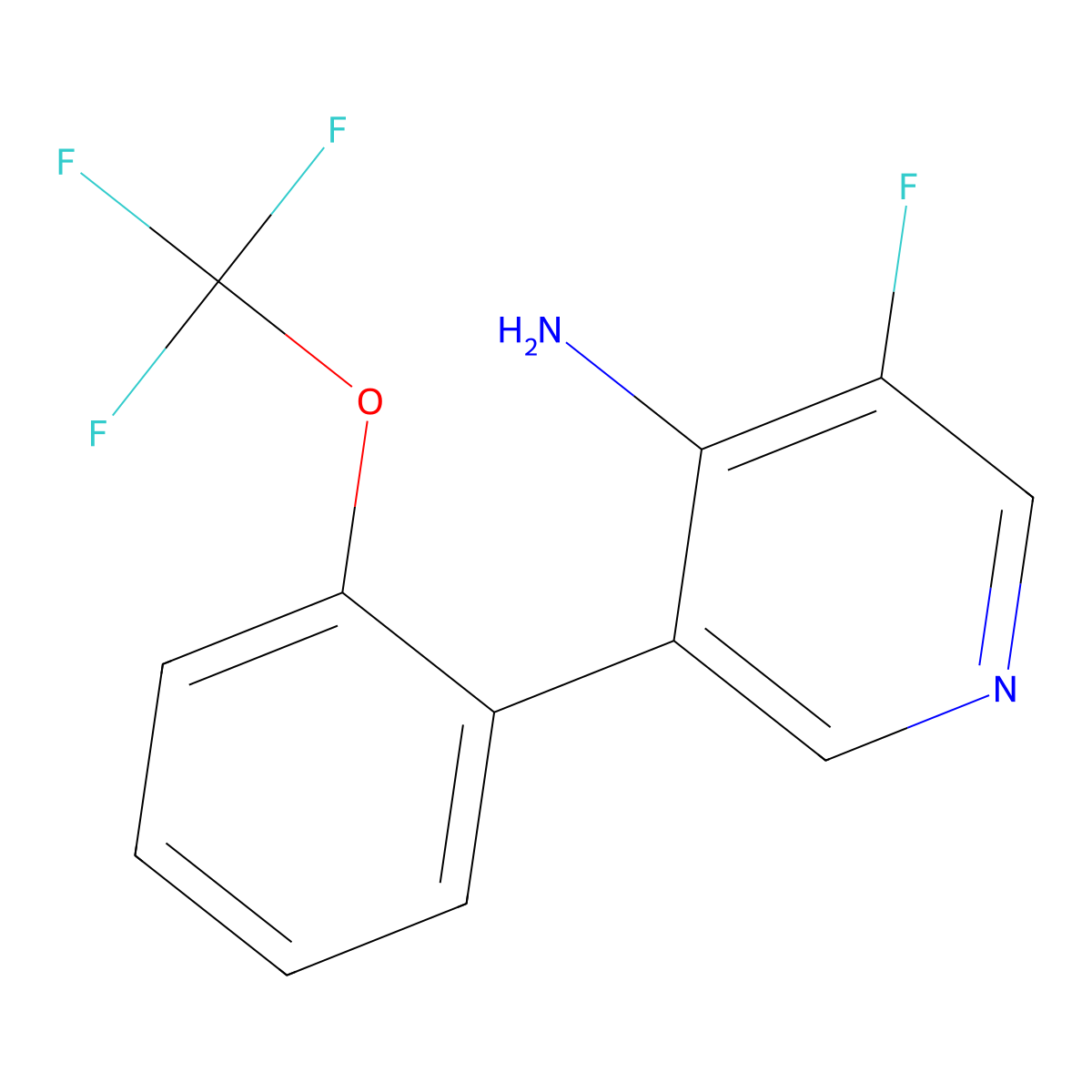 3-Fluoro-5-(2-(trifluoromethoxy)phenyl)pyridin-4-amine molecular structure, CAS 1261750-09-7