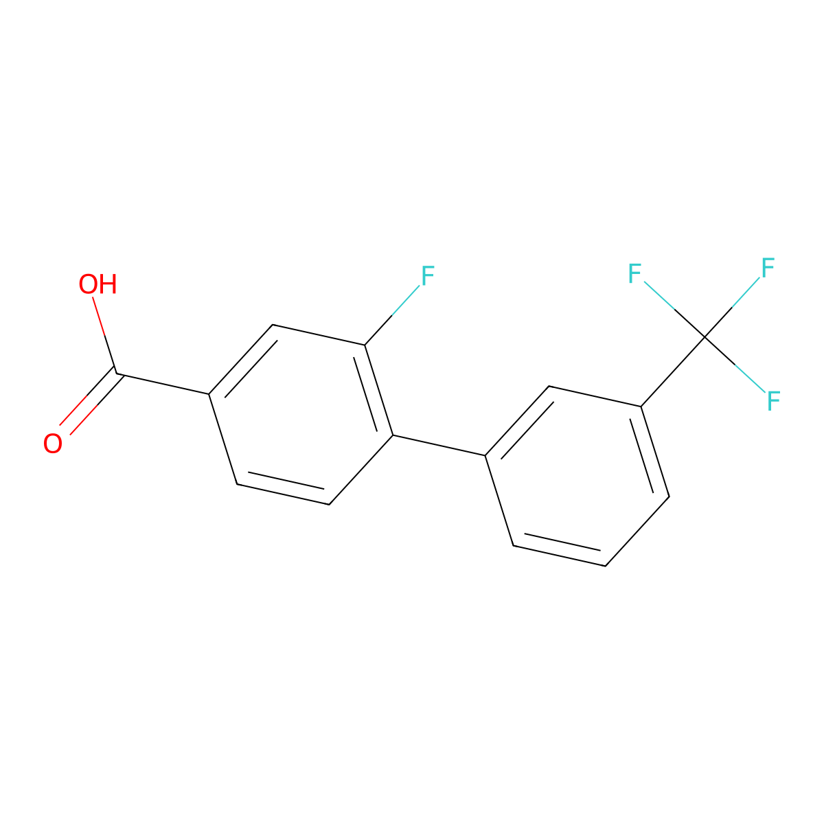 3-Fluoro-4-(3-trifluoromethylphenyl)benzoic acid molecular structure, CAS 1261750-12-2