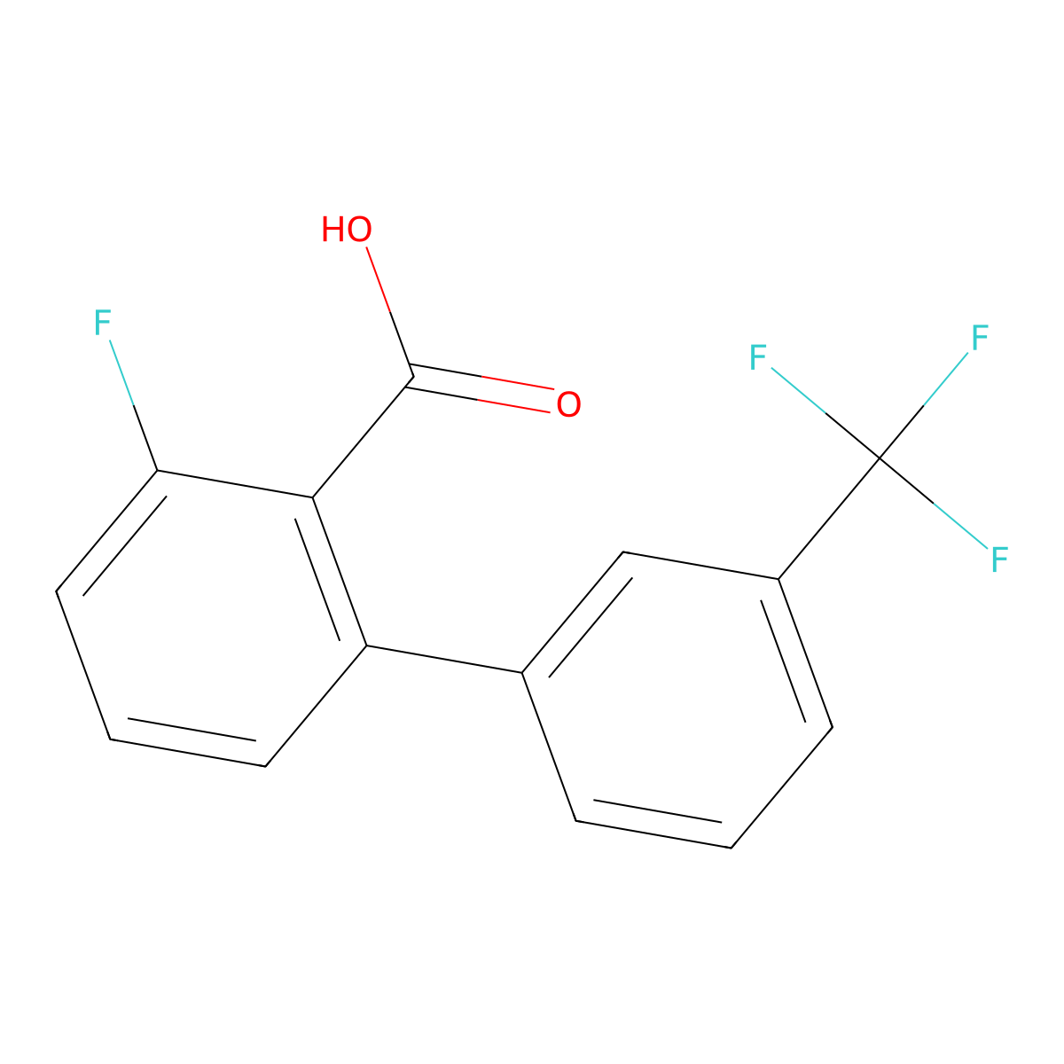 6-Fluoro-2-(3-trifluoromethylphenyl)benzoic acid molecular structure, CAS 1261750-21-3