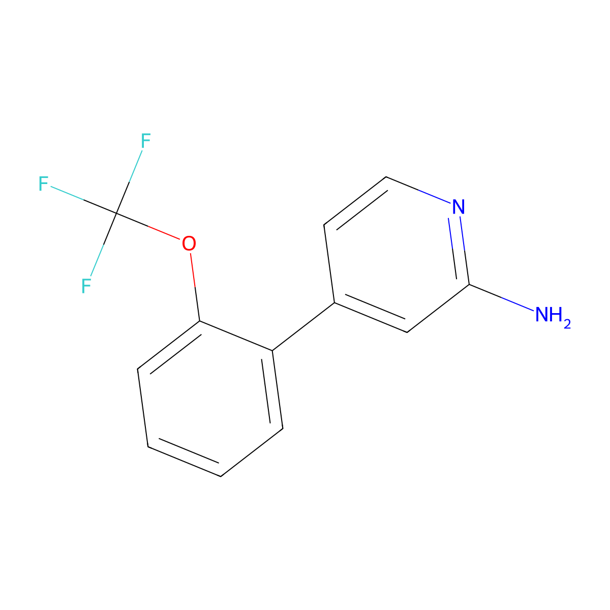 4-(2-(Trifluoromethoxy)phenyl)pyridin-2-amine molecular structure, CAS 1261750-80-4