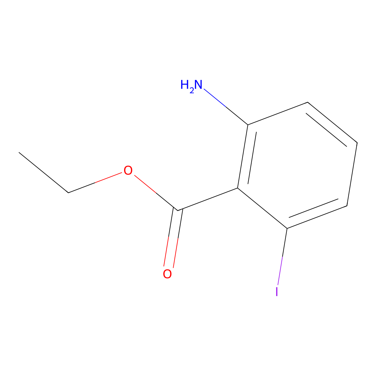 Ethyl 2-amino-6-iodobenzoate molecular structure, CAS 1261751-02-3