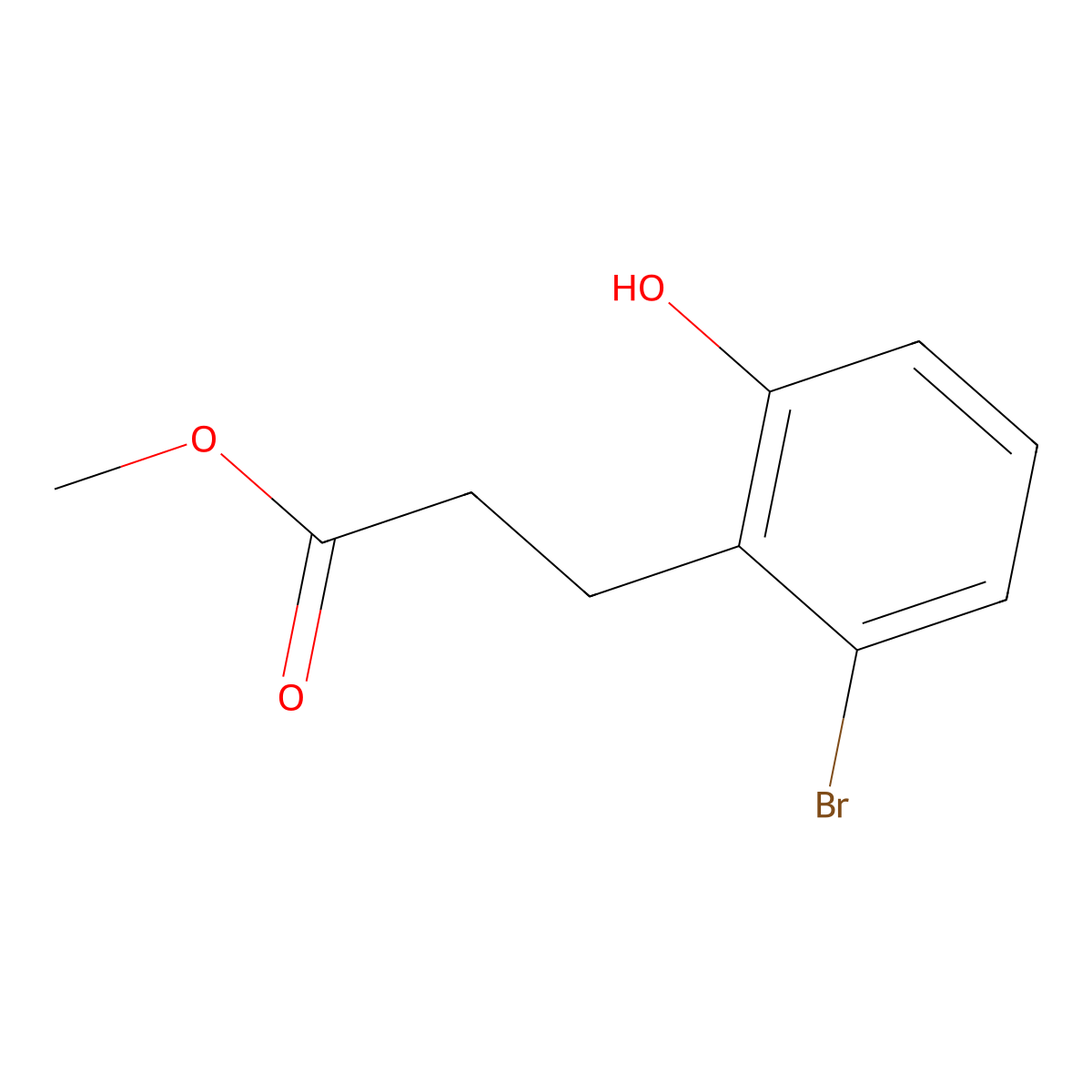 Methyl 3-(2-bromo-6-hydroxyphenyl)propanoate molecular structure, CAS 1261751-18-1