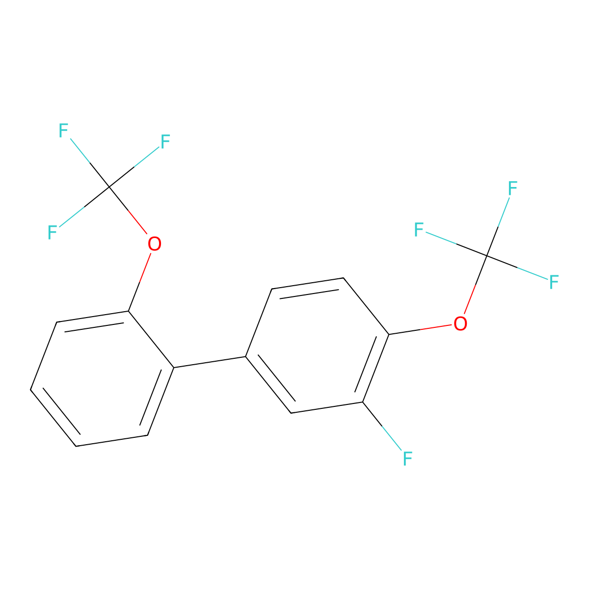 3'-Fluoro-2,4'-bis(trifluoromethoxy)-1,1'-biphenyl molecular structure, CAS 1261751-76-1